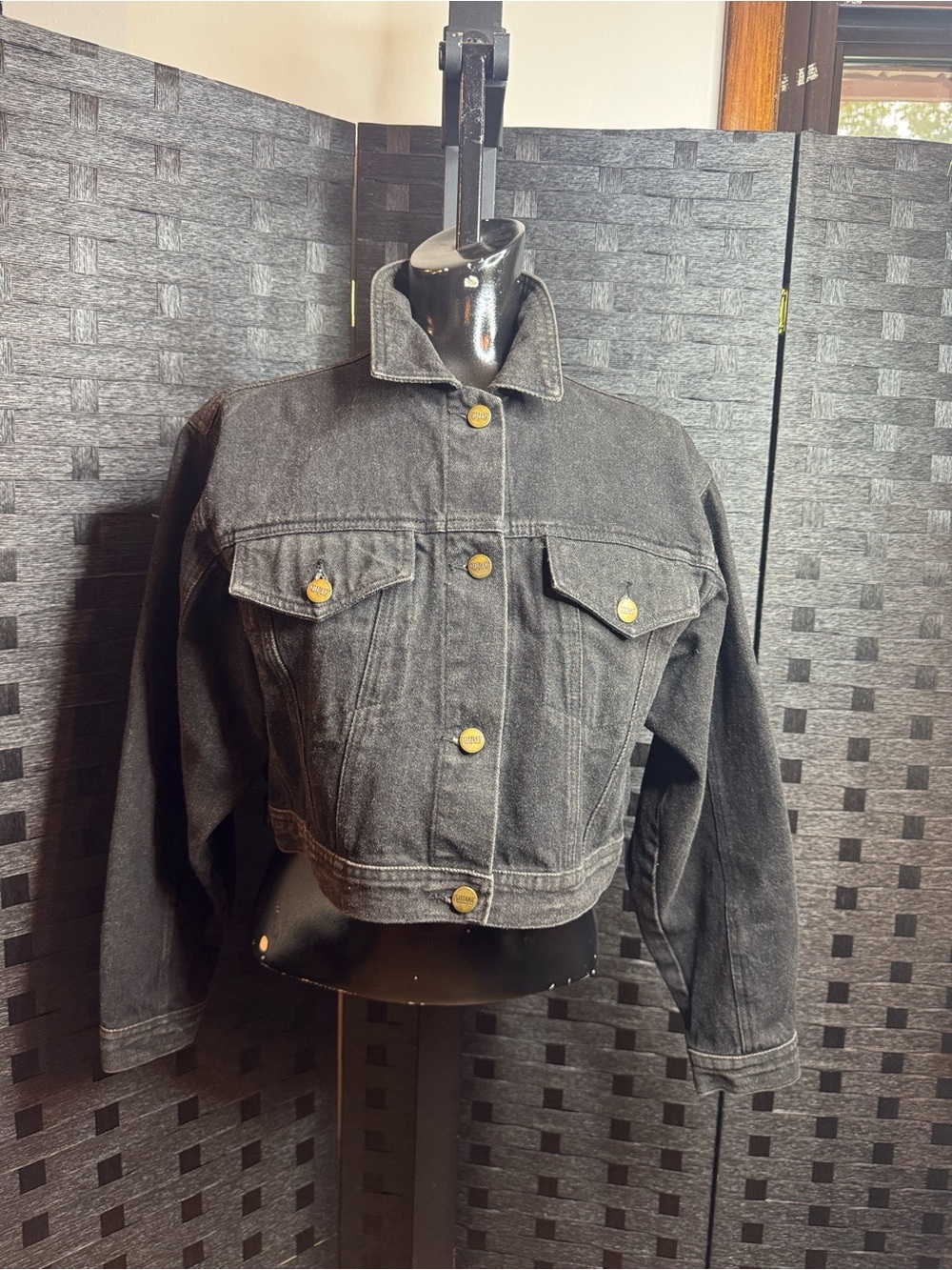 Vintage Stefano Jean Jacket Black Sz M Women’s